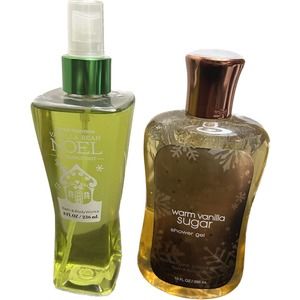 BATH & BODY WORKS VANILLA BEAN NOEL FRAGRANCE MIST SPRAY WARM SUGAR SHOWER GEL